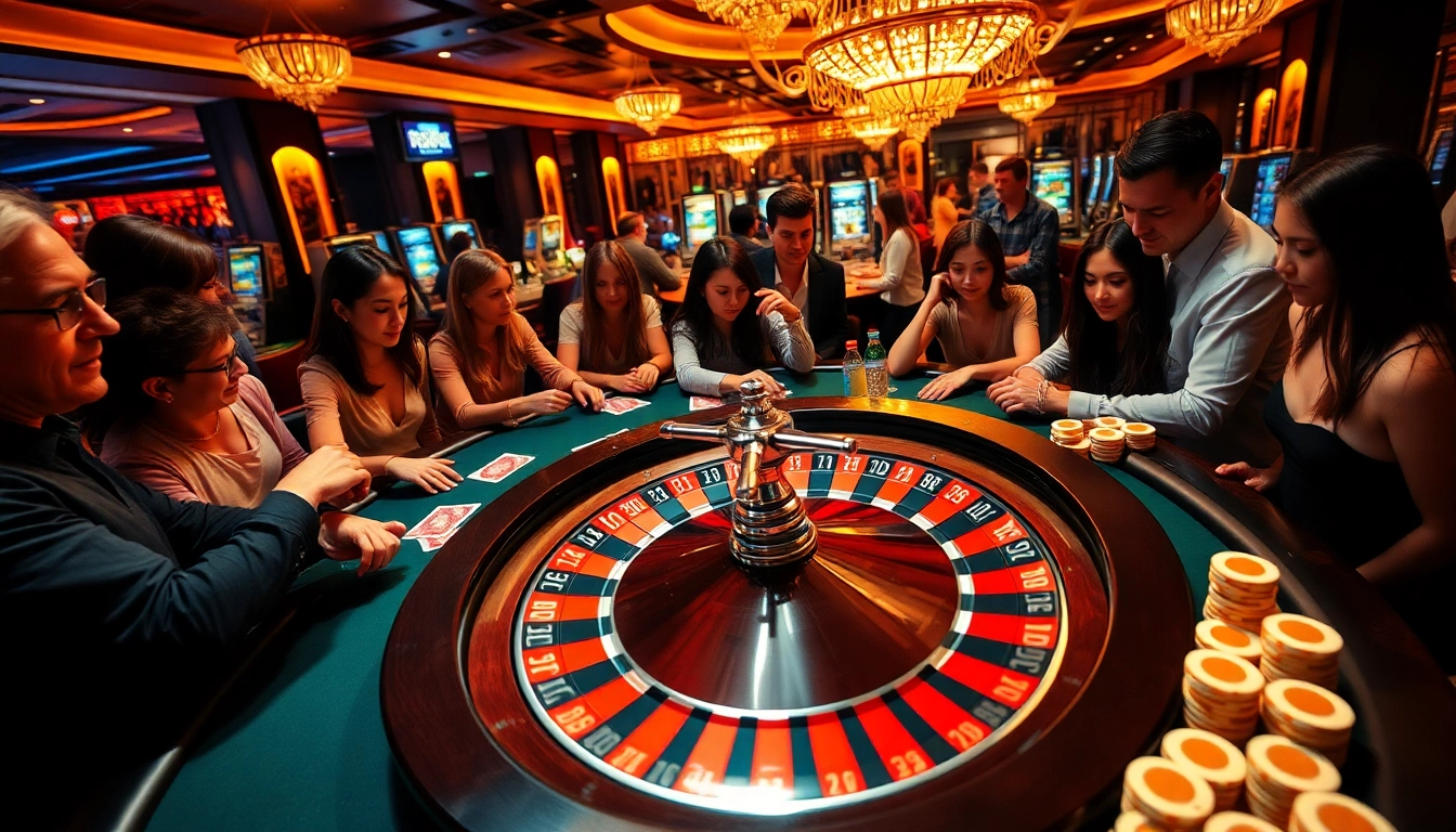Experience the excitement at f8bet.com's casino floor, featuring vibrant roulette, poker tables, and high-stakes betting.
